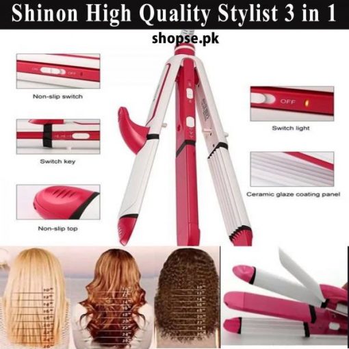 Buy Best quality Shinon Hair Straightener 3 in 1 (SH-8088) Price in Pakistan (1)