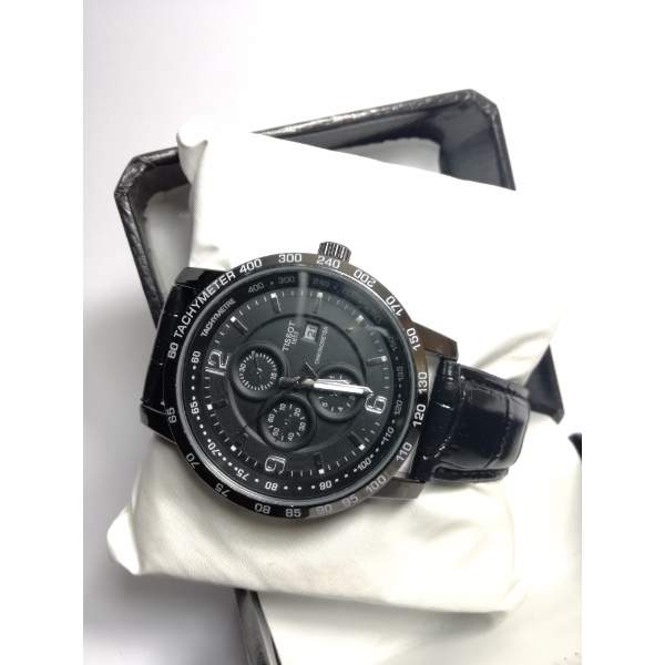 TACHYMETER WATCH WITH BLACK STRAPS DATE WORKIGN