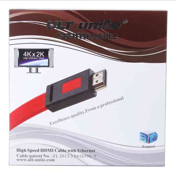 Buy Best Quality Flat Hdmi Cable Ult Unite 1.4V 3 Meter 2k and 4k Red at Lowest Price by Shopse.pk in Pakistan