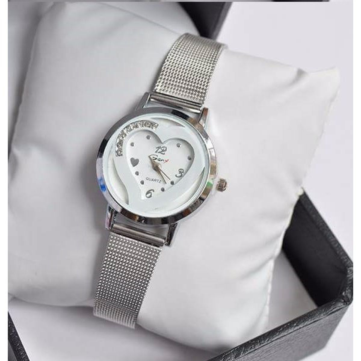 Buy Best GANY HEART SHAPE SILVER CHAIN WATCH FOR LADIES IN