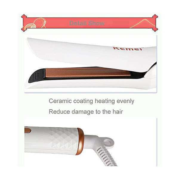 Kemei KM - 390 Ceramic Clamp Iron Perm Splint Hair Straightener in Pakistan