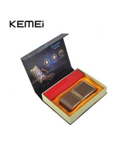Kemei KM-5500 2in1 For men electric shaver leather wrapped Rechargeable mustache beard shaver trimmer in pakistan