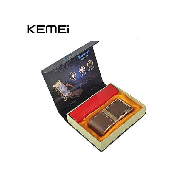 Kemei KM-5500 2in1 For men electric shaver leather wrapped Rechargeable mustache beard shaver trimmer in pakistan