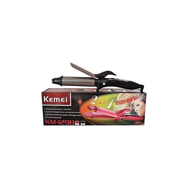 Kemei KM-1298 Hair Straightener and Curling Iron -black in pakistan