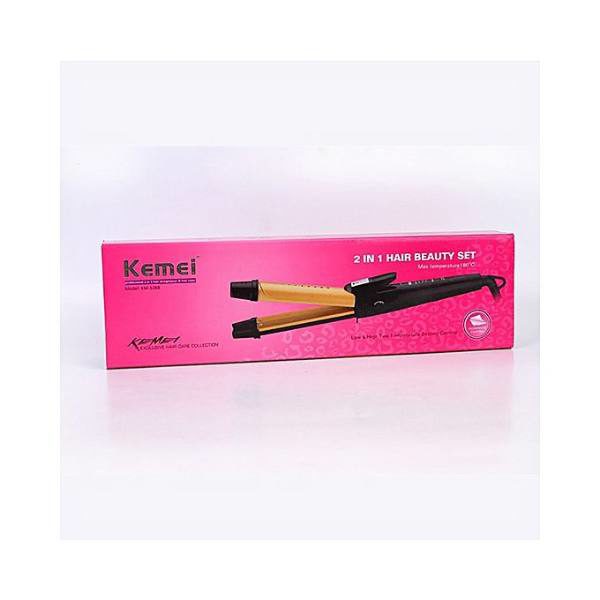 Kemei Km-1268 2 In 1 Professional Hair Straightener For Hair Irons Hair Curler in pakistan