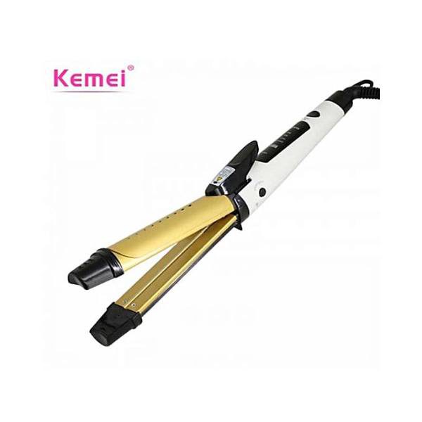 Kemei Km-1268 2 In 1 Professional Hair Straightener For Hair Irons Hair Curler in pakistan