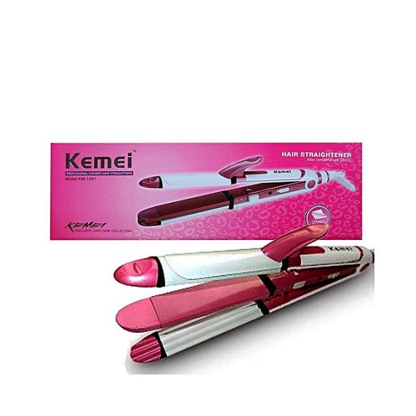 Kemei Km-1291 Hair Straightener, Curler & Crimper Iron 