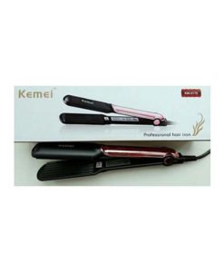Kemei Km-2113 - Professional Hair Straightener - Pink & Black in pakistan
