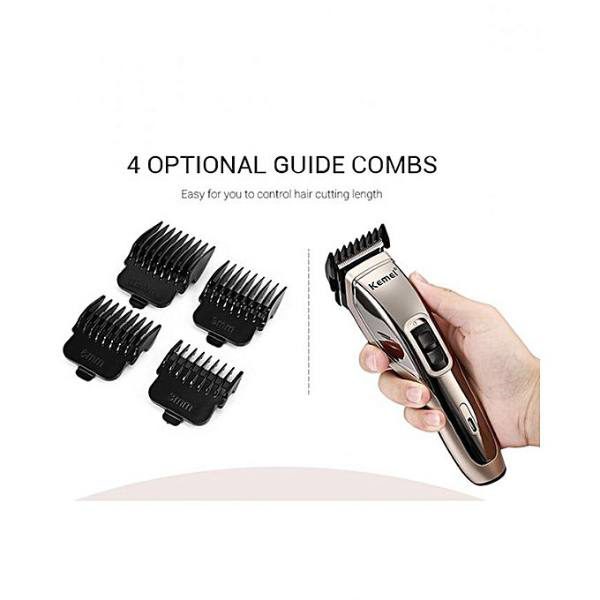 Kemei Km - 5035 Adjustable Cordless Rechargeable Hair Clipper With 4 Guide Combs