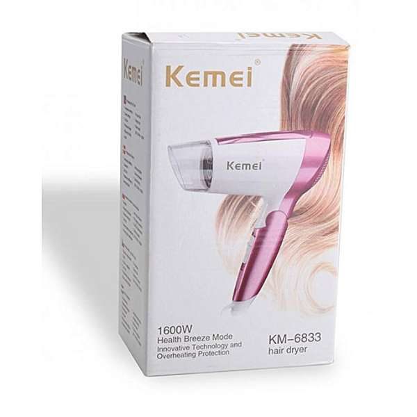 Kemei Km-6833 1600W Professional Hair Dryer With Cool Button in Pakistan