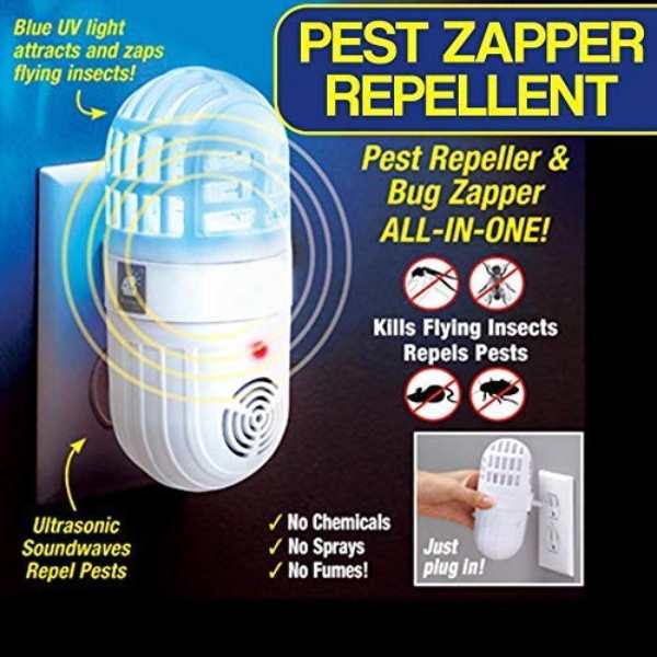 Zapper Electronic Pest Control Ultrasonic Repellent, Indoor Plug in Ultrasonic  Pest Repellent for Mice, Cockroach, Spider, Ant, Mosquito, Bug, Insect  2-in-1 Bug Zapper & pest Repeller 