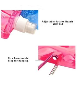buy pink foldable water bottle for camping in Pakistan (1)