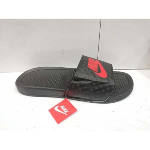 nike slippers black and red