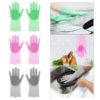 Buy Best Quality Dishwashing Gloves With Scrubber Rubber gloves for dishwashing Cleaning at lowest price by shopse.pk in paksitan 1 (1)