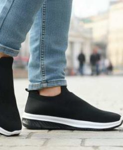 Black White Funky Style Fashion Shoes for Men IBS03
