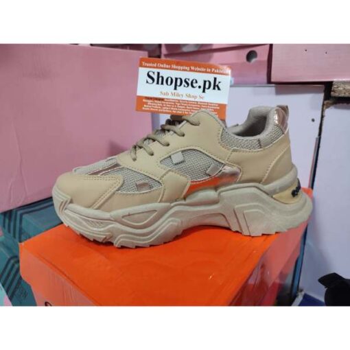 Women’s Chunky Platform Fashion Sneakers Khaki Ch505 by online shoppin website shopse.pk in pakistan (2)