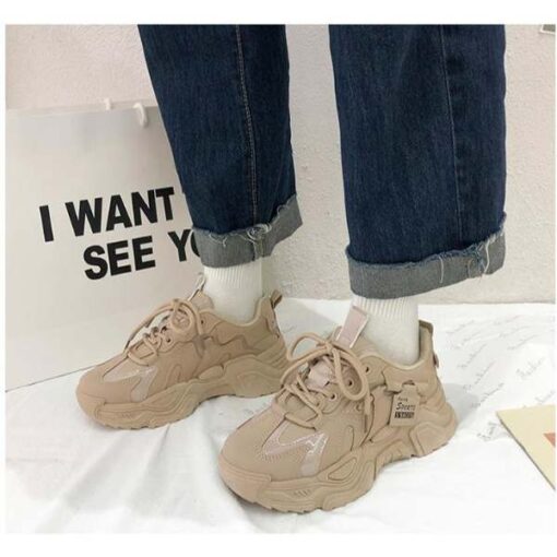 Women’s Chunky Platform Fashion Sneakers Khaki Ch505 by online shoppin website shopse.pk in pakistan (2)