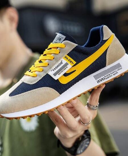 Yellow Men Sneakers Breathable Fashion Casual Shoes IBS04 online at sale price (1)