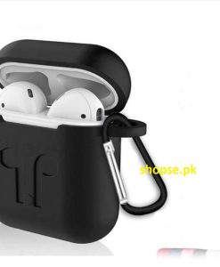Buy Best Airpods Case Cover and Skin for Apple AirPods with Carabiner Keychain Belt Clip (Black) at Best Price in Pakistan by Shopse (1)