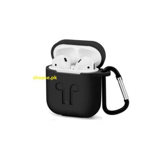 Buy Best Airpods Case Cover and Skin for Apple AirPods with Carabiner Keychain Belt Clip (Black) at Best Price in Pakistan by Shopse (1)