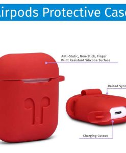 Buy Best Airpods Case Cover and Skin for Apple AirPods with Carabiner Keychain Belt Clip (Red) at Best Price in Pakistan by Shopse (2)