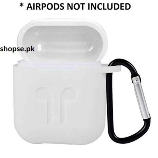 Buy Best Airpods Case Cover and Skin for Apple AirPods with Carabiner Keychain Belt Clip white color at Best Price in Pakistan by Shopse (3)