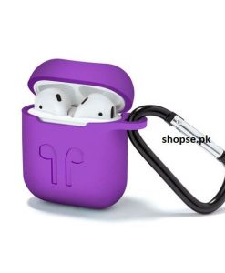 Buy Best Airpods Case Cover and Skin for Apple AirPods with Carabiner Keychain Belt Clip purple color at Best Price in Pakistan by Shopse (2)