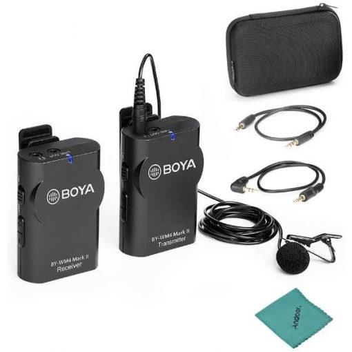 Microphone BOYA by-WM4 Mark II Wireless Microphone System with Hard Case Compatible with DSLR Camera Camcorder Smartphone PC Tablet Sound Audio Recording Interview in Pakistan (1)