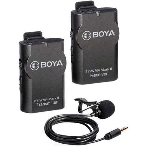 Microphone BOYA by-WM4 Mark II Wireless Microphone System with Hard Case Compatible with DSLR Camera Camcorder Smartphone PC Tablet Sound Audio Recording Interview in Pakistan (1)