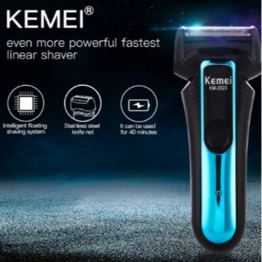 buy hair trimmer kemei km-2023 Rechargeable Shaver For Men Black for men in Pakistan (1)