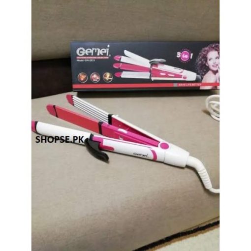 gemei gm-2921 3 in1 hair straightener, crimple and roller in Pakistan (1)