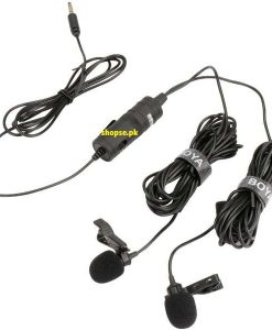 BOYA BY-M1DM Lavalier Clip-On Microphone Omnidirectional Lapel Mic for Smartphone DSLR Camera Video Recorder Dual voice at best price by shopse.pk in pakistan (4)