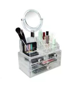 Buy All in One Makeup Organizer Box with Mirror at best price online by Shopse.pk in pakistan