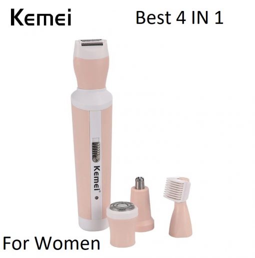 Buy Best 4 IN 1 kit Female Facial Hair Epilator Hair Removal Hair Trimmer for Women Nose Ear Eyebrow Shaver By Kemei KM-3024 at best price online by Shopse.pk in pakistan (2)
