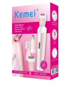 Buy Best 4 IN 1 kit Female Facial Hair Epilator Hair Removal Hair Trimmer for Women Nose Ear Eyebrow Shaver By Kemei KM-3024 at best price online by Shopse.pk in pakistan