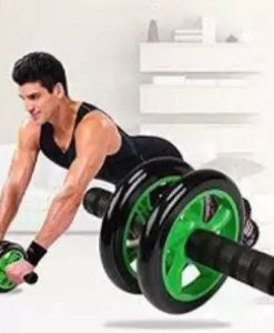 Buy Double Wheels Ab Wheel Roller With Free Grip & Knee Mat - Green & Black at best price online by Shopse.pk in pakistan