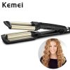 Buy Kemei KM-2022 Hair Styler Professional 3 Barrels Big Wave Curler Iron Curling Hair Curlers Styling Tools New Style Curler at best price online by Shopse.pk in pakistan