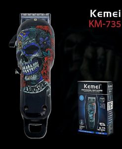 Buy Kemei Rechargeable Hair trimmer With Skull Danger Printing Km-735 2200mA Battery ( 3 Hours Charging and 2 hours backup) at best price online by Shopse.pk in pakistan