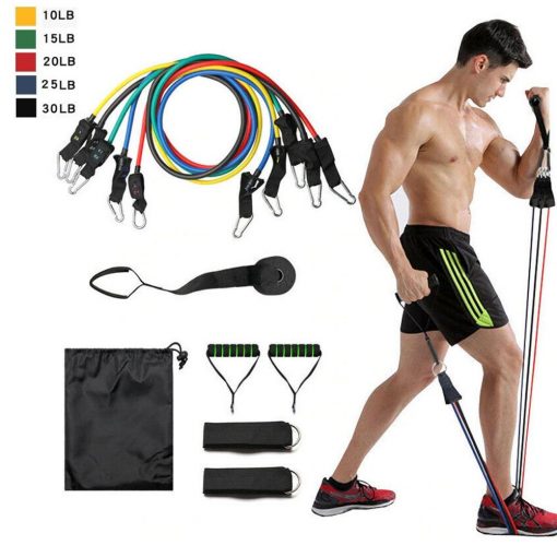 Buy Power Exercise Resistance Exercise Band 5 in 1, Fitness Band set of 11 Piece at best price online by Shopse.pk in pakistan