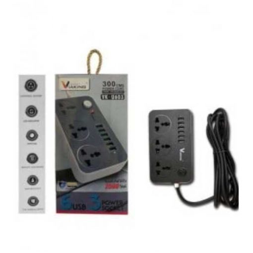 Buy Best VIAKING Extension 300 CMS 3 way Extension Board with 6 USB Ports For Fast Charge your Phone at Sale Price online in Pakistan by Shopse.pk