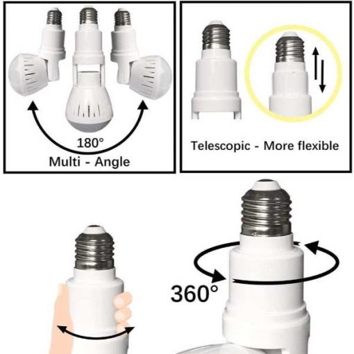 Buy Best WIFI Flexible Light Bulb Camera 1080P HD Wireless 360 Degree Panoramic Infrared Night Vision at Sale Price online in Pakistan by Shopse.pk