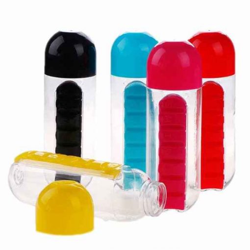 Buy Best 2 in 1 Water Bottle and Daily Pill Organizer at Sale Price in Pakistan by Shopse.pk