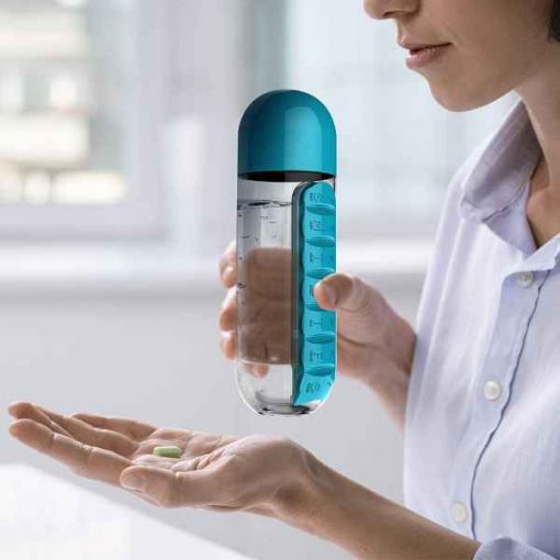 Buy Best 2 in 1 Water Bottle and Daily Pill Organizer at Sale Price in Pakistan by Shopse.pk