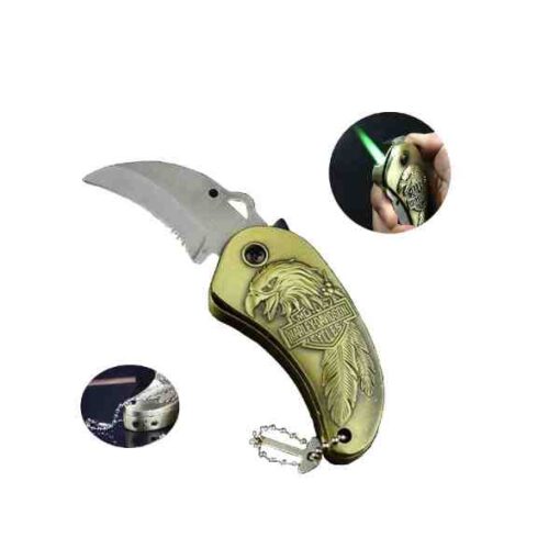 Multifunction Inflatable Lighter With Bird Shape Pocket Folding Knife Windproof Lighter
