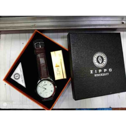 Rechargeable Men Quartz Wrist Watch With Flame Less Lighter