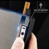 2 in 1 Case And Windproof Electronic Lighter Rechargeable Metal Holder (2)