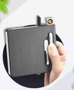 Aluminum Alloy Portable USB Electronic Case With USB Charging Lighter (1)