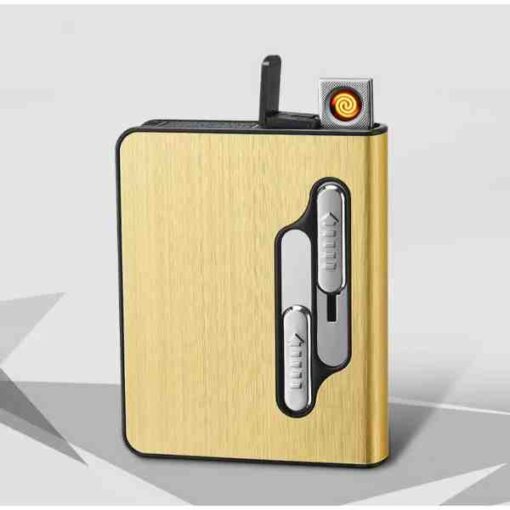 Aluminum_Alloy Portable USB Electronic Case With USB Charging Lighter