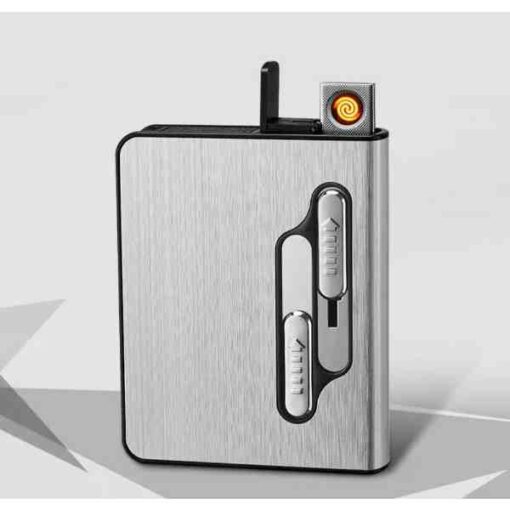 Aluminum Alloy Portable USB Electronic Case With USB Charging Lighter