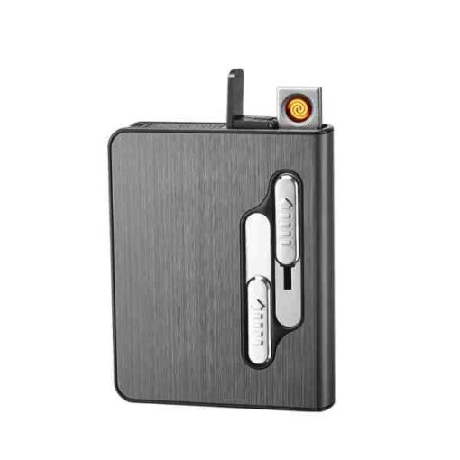 Aluminum Alloy Portable USB Electronic Case With USB Charging Lighter.